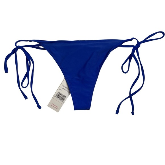 Red Carter Bikini Moonstone Triangle Top & Voyage Blue Tie Side Bottoms Small - Picture 11 of 11